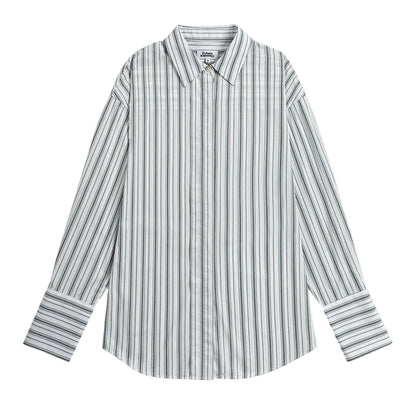 Striped Back Slit Shirt