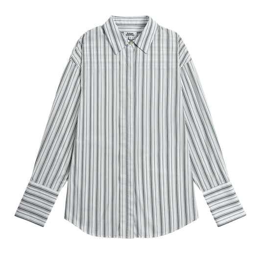 Striped Back Slit Shirt