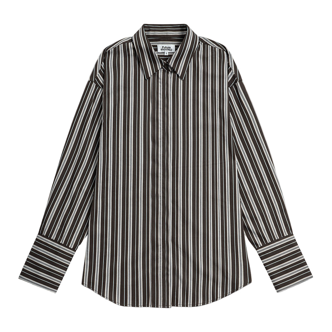 Striped Back Slit Shirt