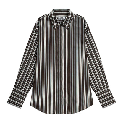 Striped Back Slit Shirt