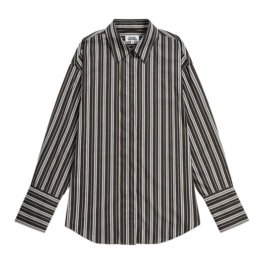 Striped Back Slit Shirt