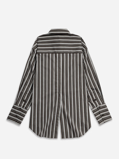 Striped Back Slit Shirt