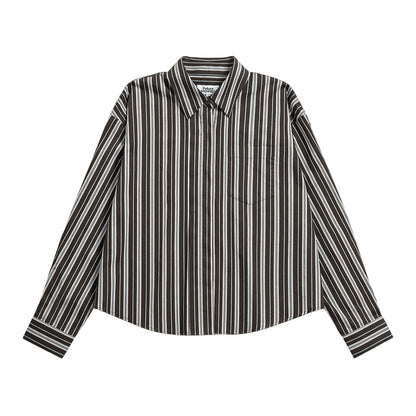 Striped Crop Boxy Shirt