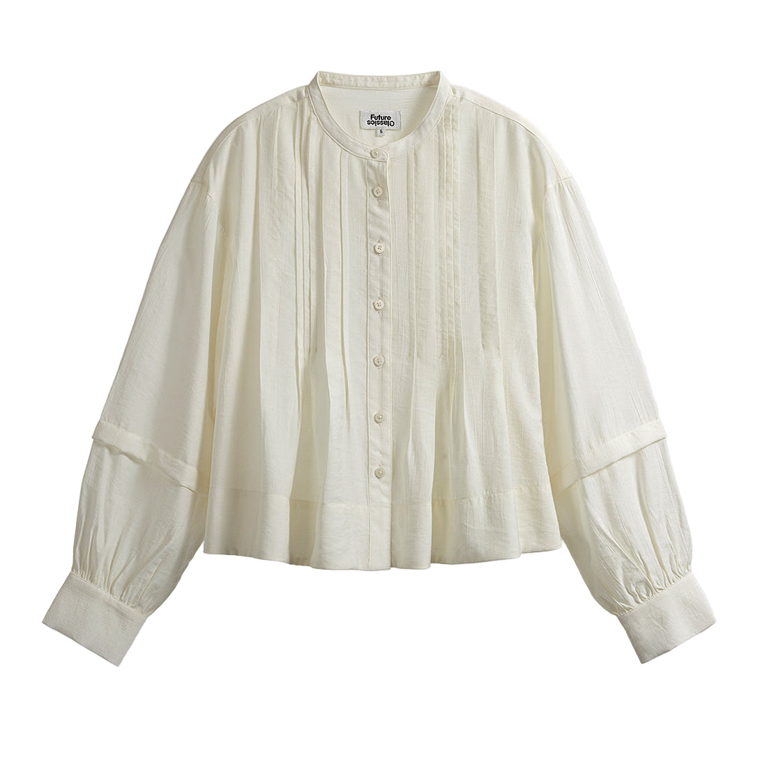 Crinkle Button-up Blouse