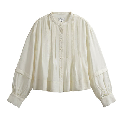 Crinkle Button-up Blouse