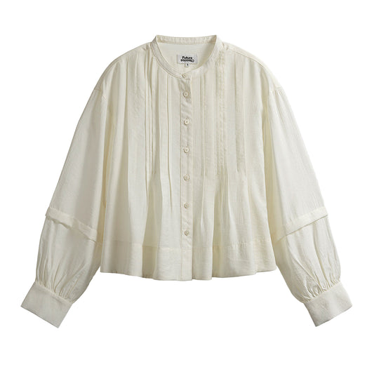 Crinkle Button-up Blouse
