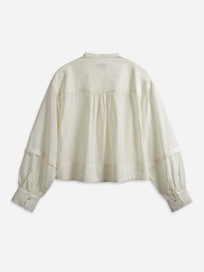 Crinkle Button-up Blouse