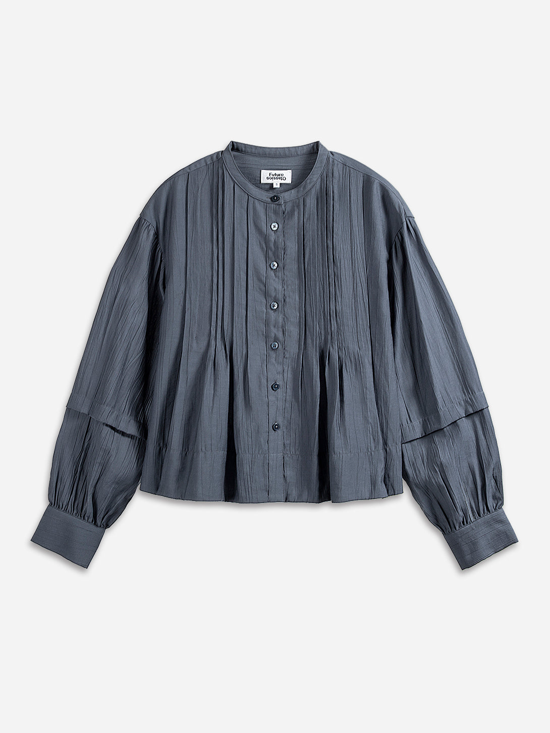 Crinkle Button-up Blouse