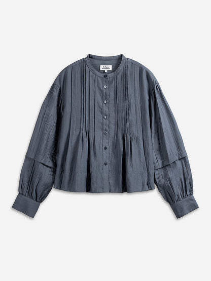 Crinkle Button-up Blouse