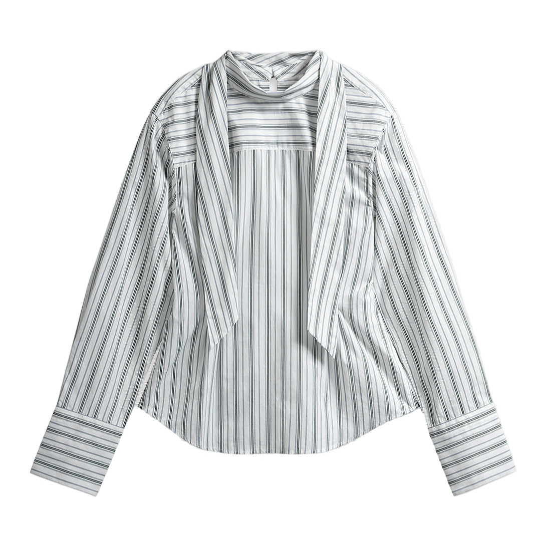 Striped Scarf-Detailed Top