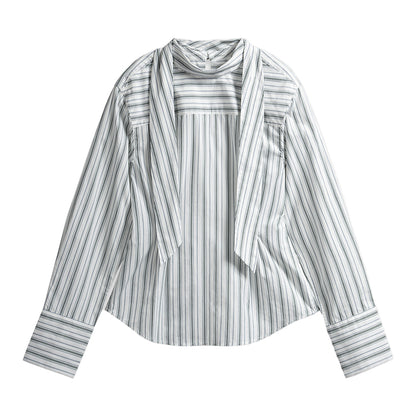 Striped Scarf-Detailed Top