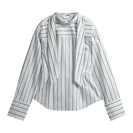 Striped Scarf-Detailed Top