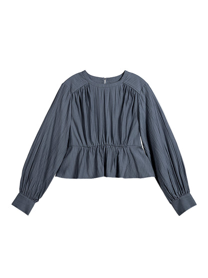 Crinkle Gathered Blouse