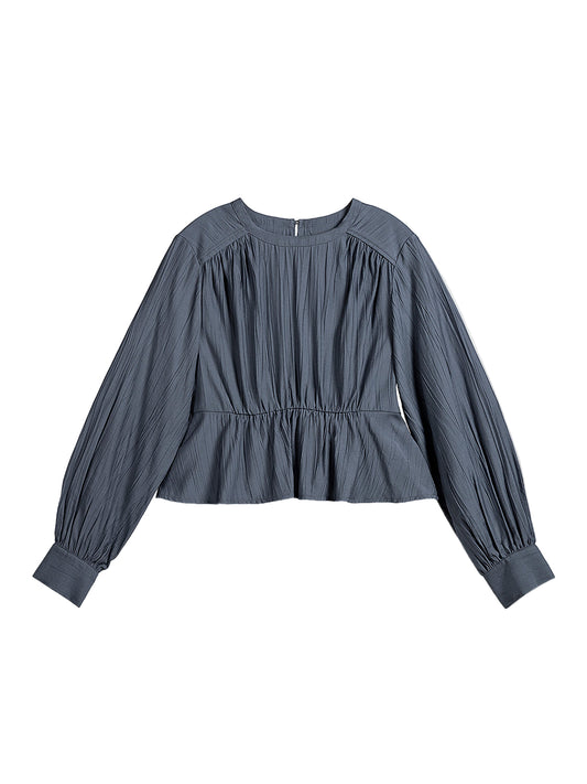 Crinkle Gathered Blouse