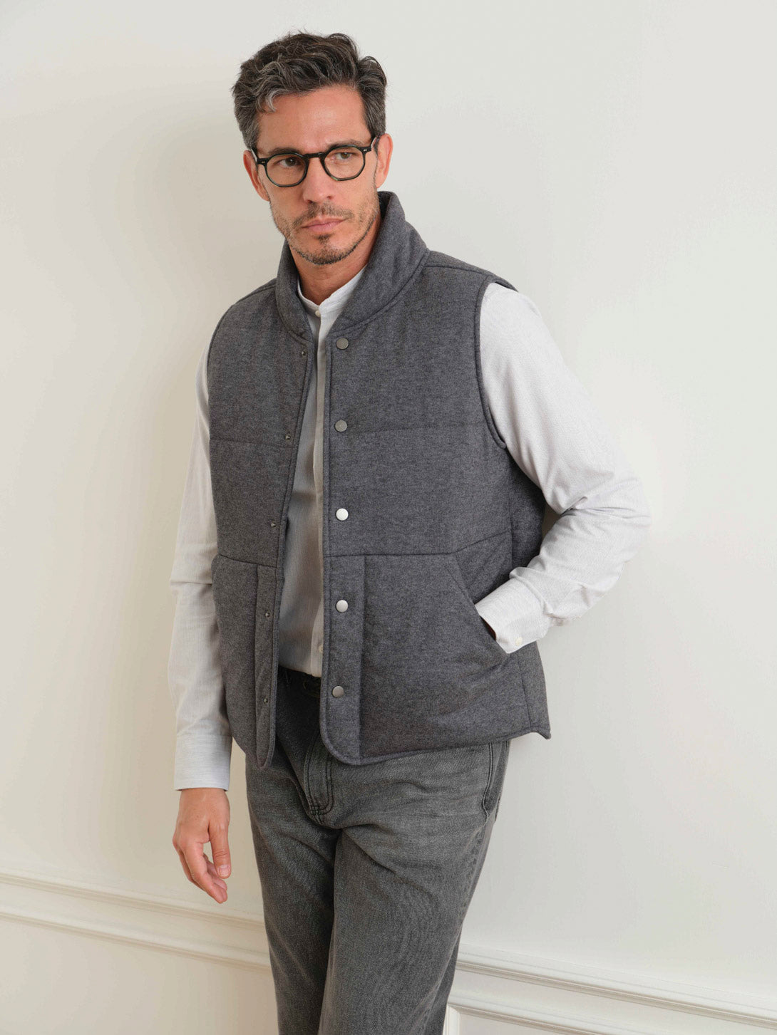 Raul Woollen Puffer Vest