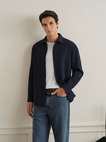 Varick Seersucker Stripe Overshirt