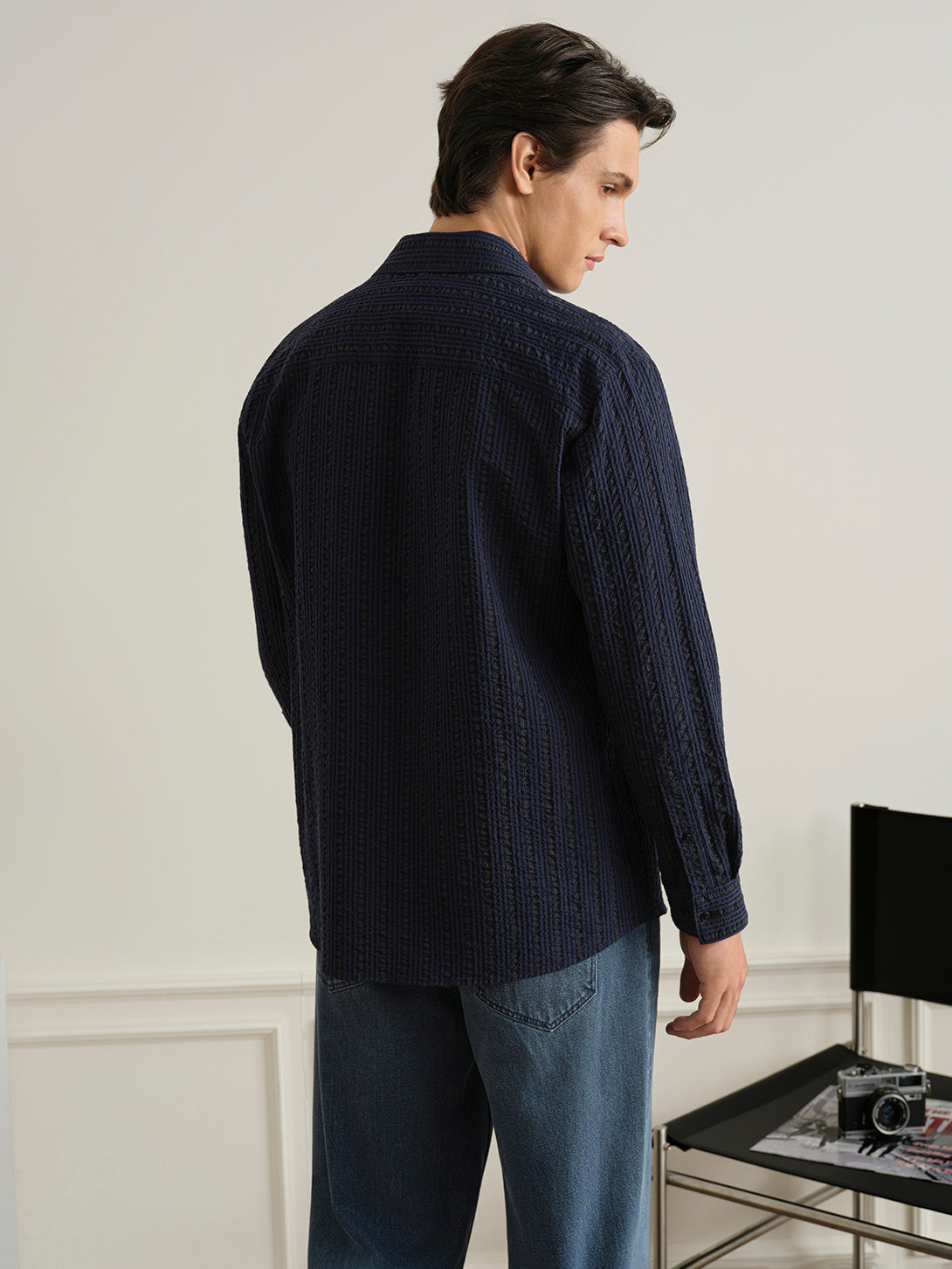 Varick Seersucker Stripe Overshirt
