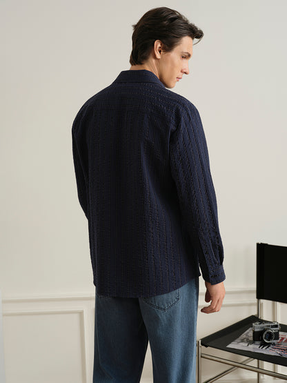 Varick Seersucker Stripe Overshirt