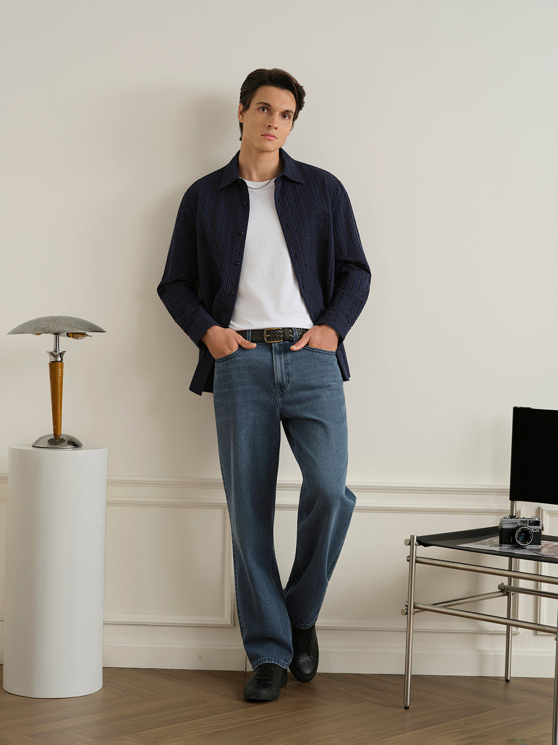 Varick Seersucker Stripe Overshirt