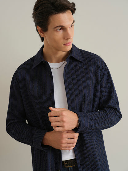 Varick Seersucker Stripe Overshirt