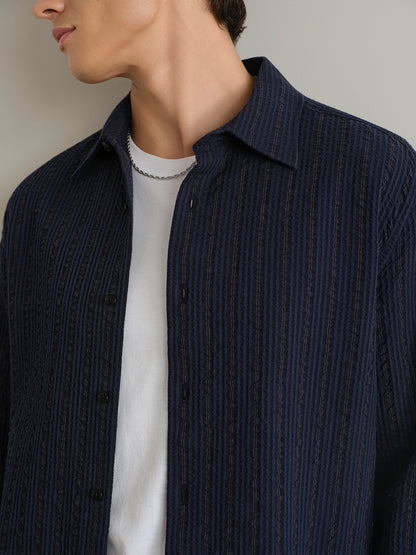 Varick Seersucker Stripe Overshirt