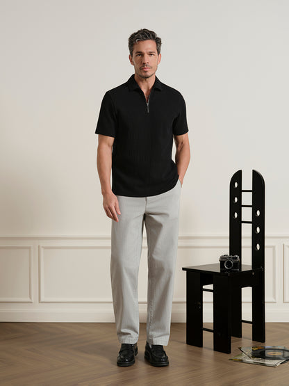 Bennett Jacquard Zip Polo