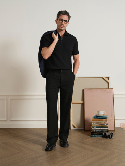 Bennett Jacquard Zip Polo