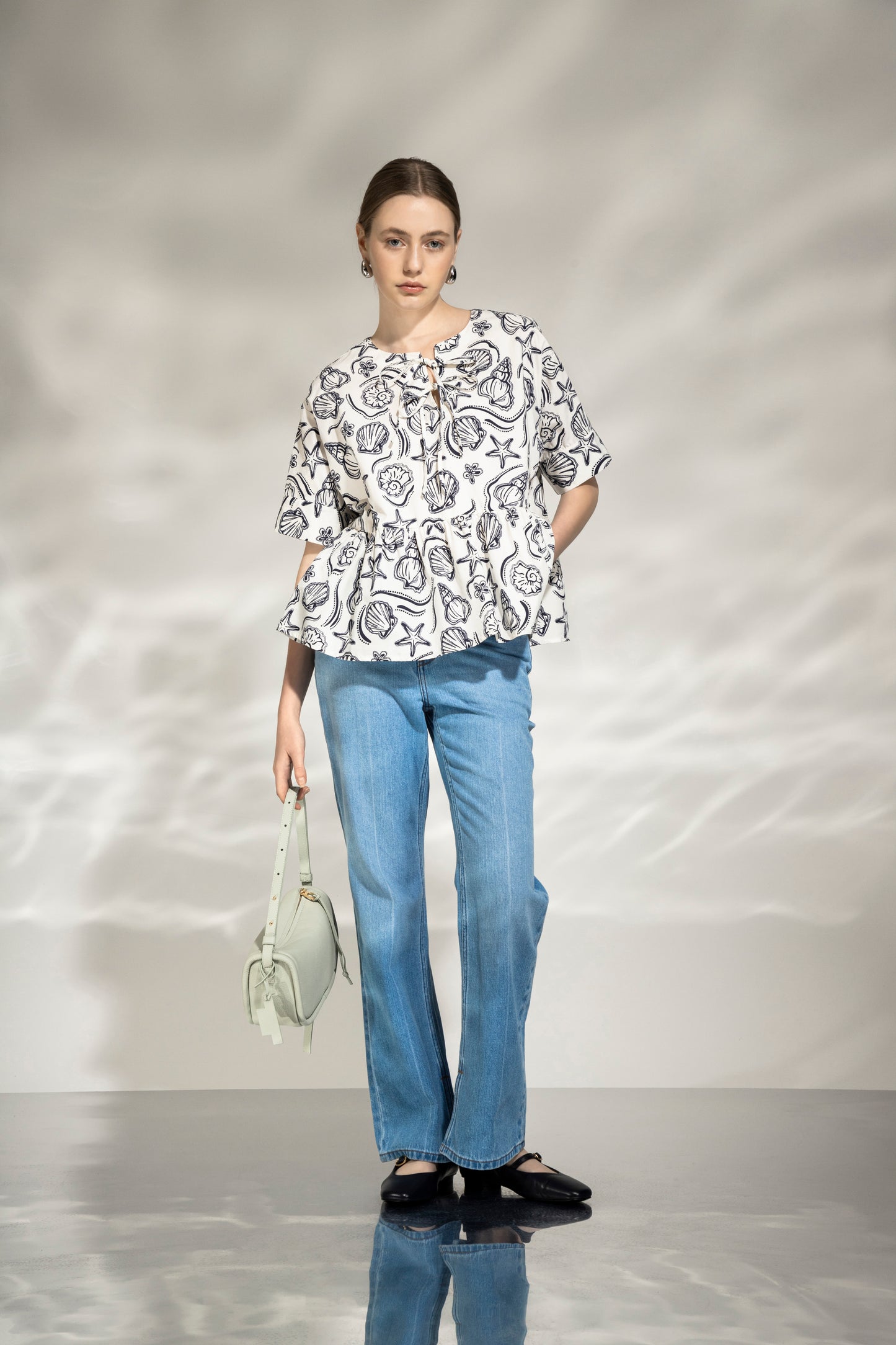 Seashell Gathered Blouse