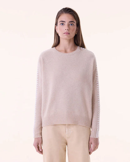 Sweater Amea Round Neck Cashmere Oversize Sweater , 2-threads