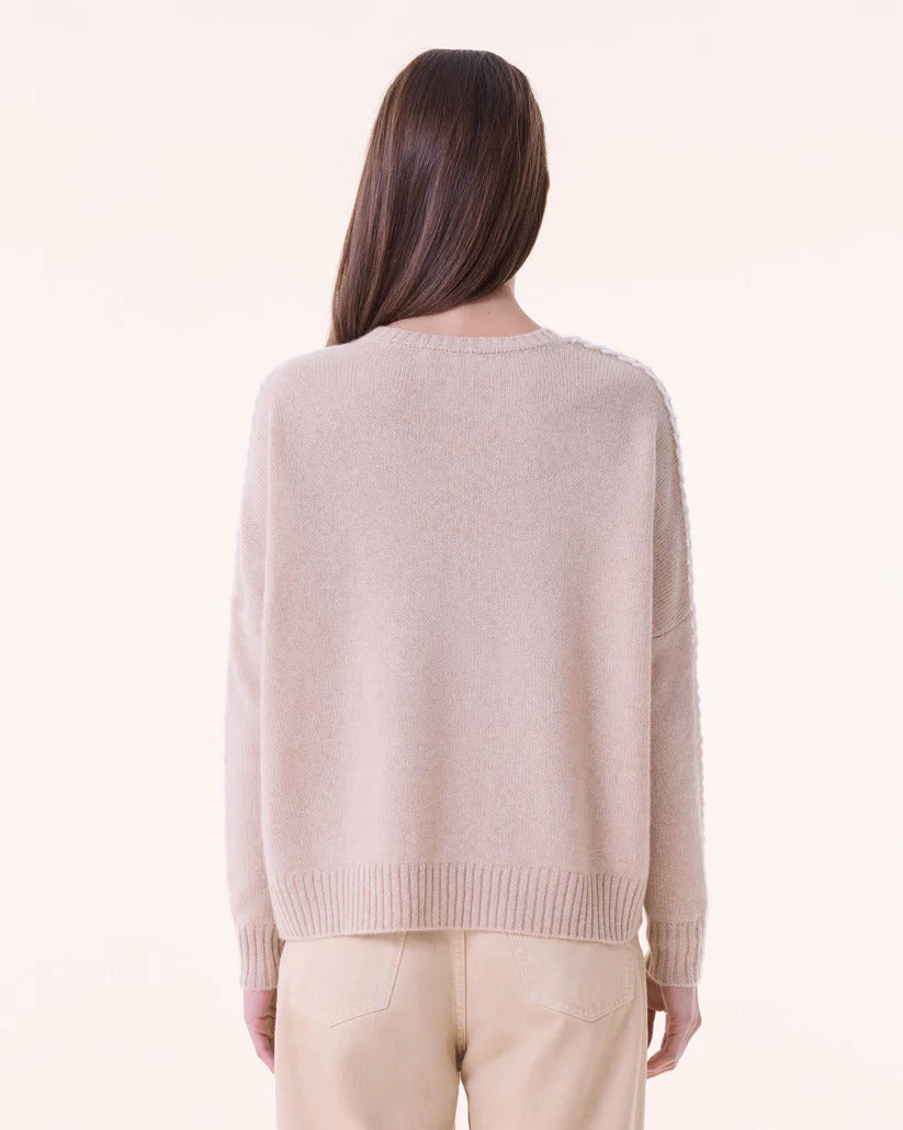 Sweater Amea Round Neck Cashmere Oversize Sweater , 2-threads