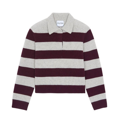 Royce Stripe Polo Neck Sweater