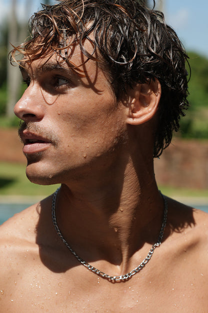 Figaro Chain Necklace - Steel Finish