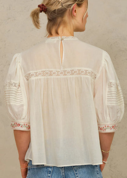Fleur Emb S/S Top