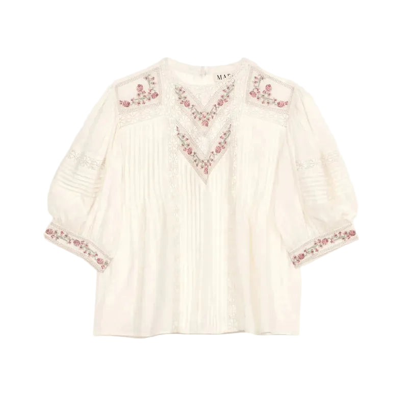 Fleur Emb S/S Top