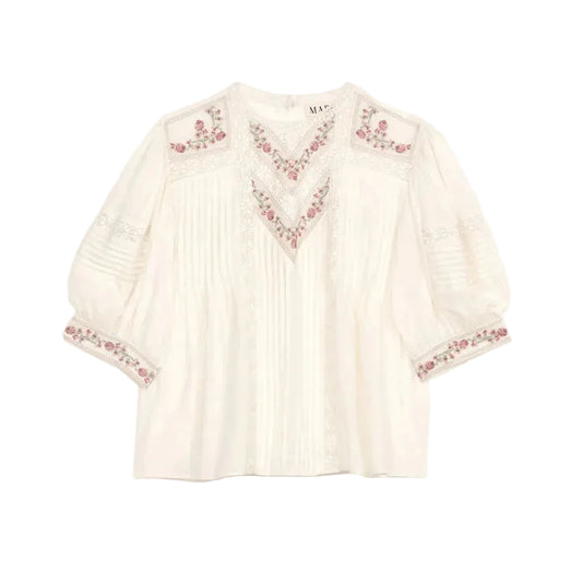 Fleur Emb S/S Top