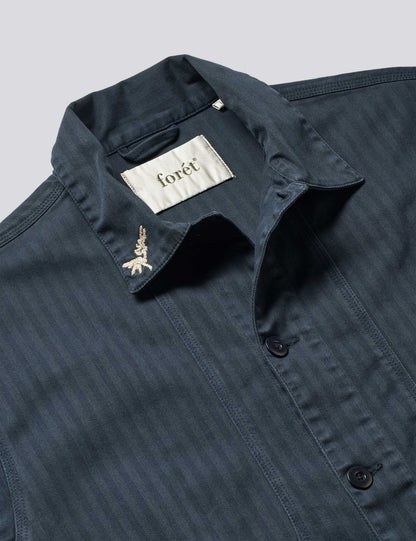 Berry Herringbone Embroidery Overshirt