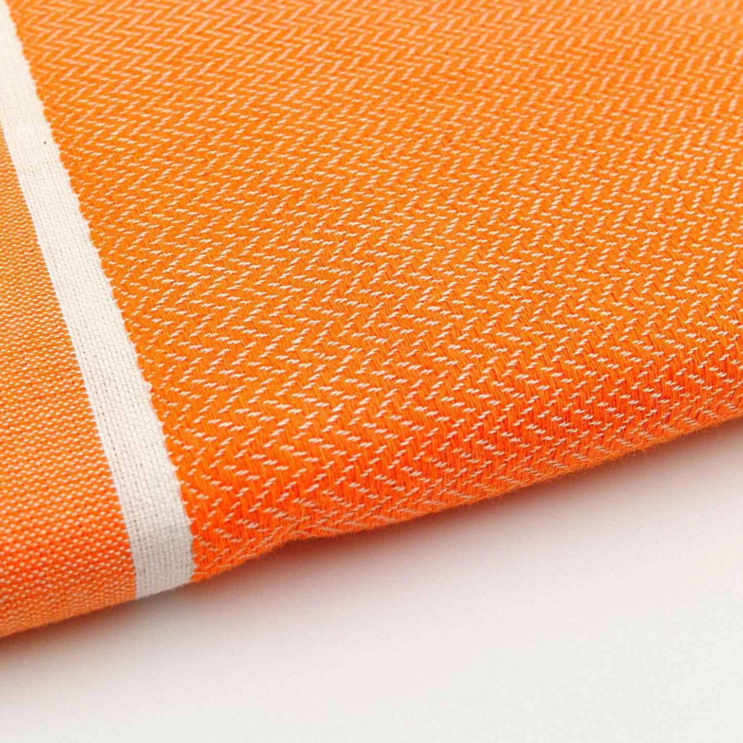 Herringbone Fouta 100 x 200 cm Beach Towel Orange