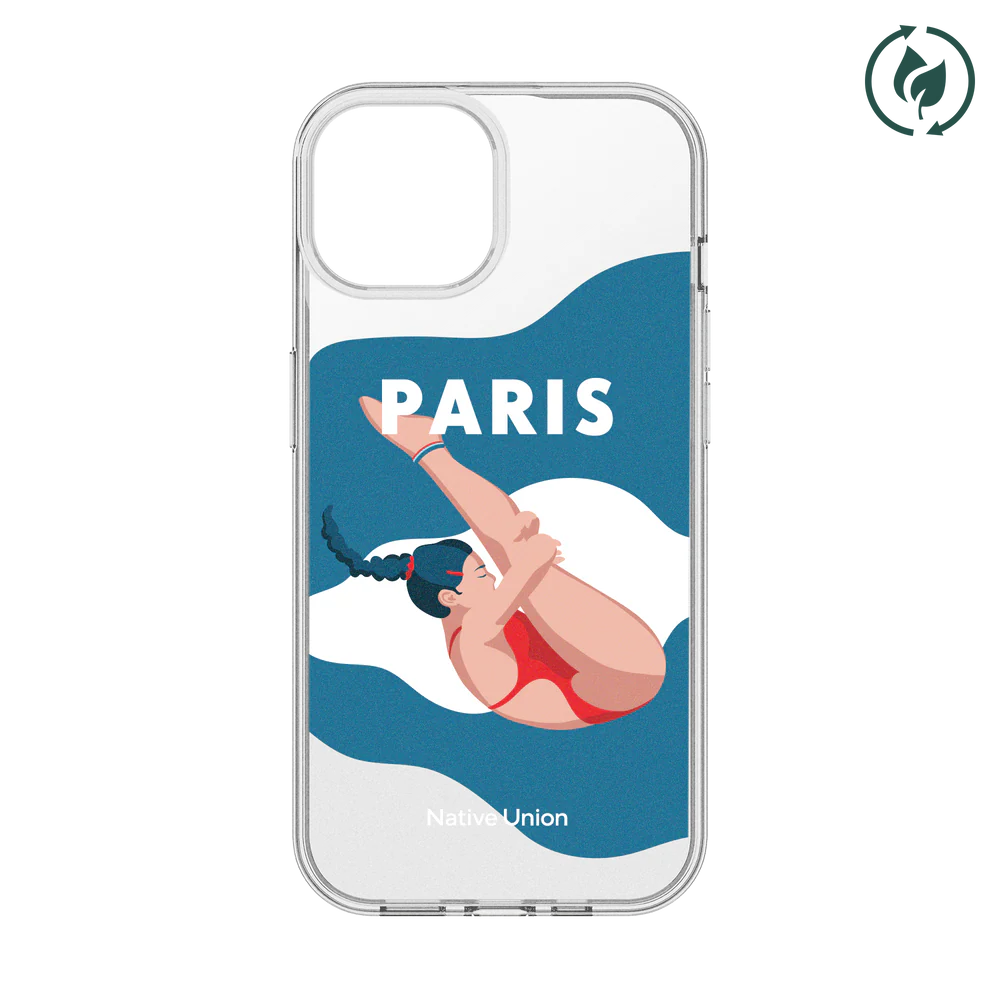 (Re)Clear Case For Iphone 15 -Swim -Emilie Sarnel