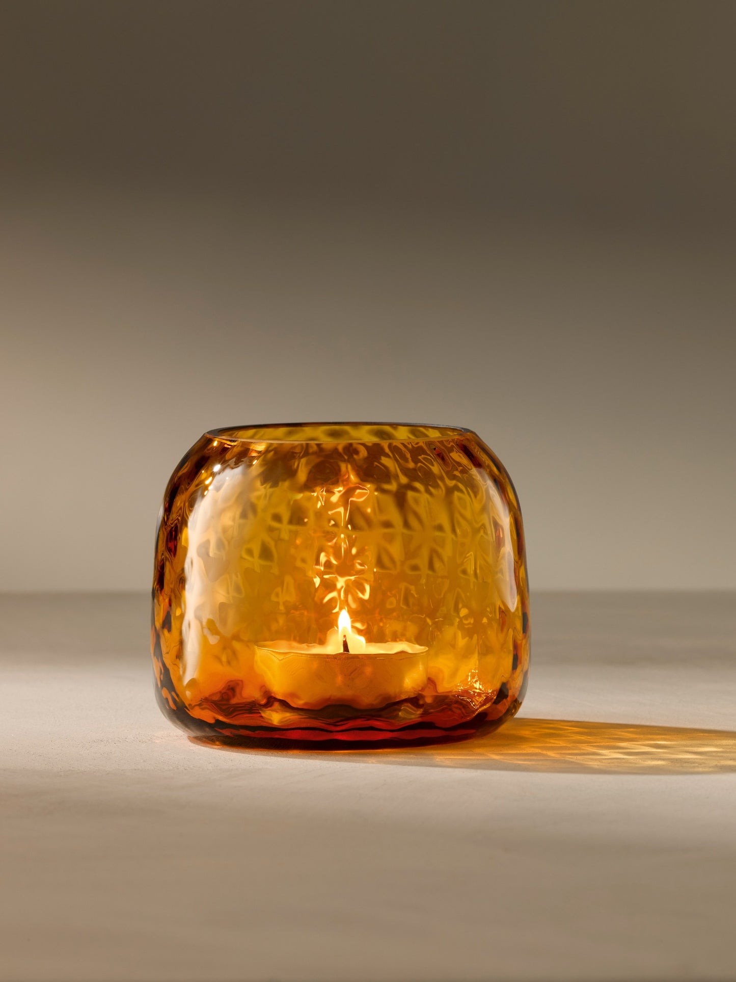 Dapple Tealight Holder/Vase H7 Sun Amber