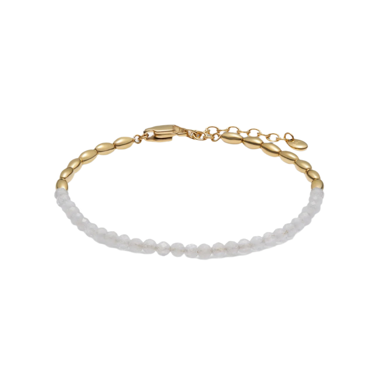 Gold Barley White Crystal Bracelet