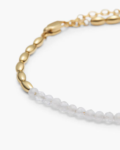 Gold Barley White Crystal Bracelet