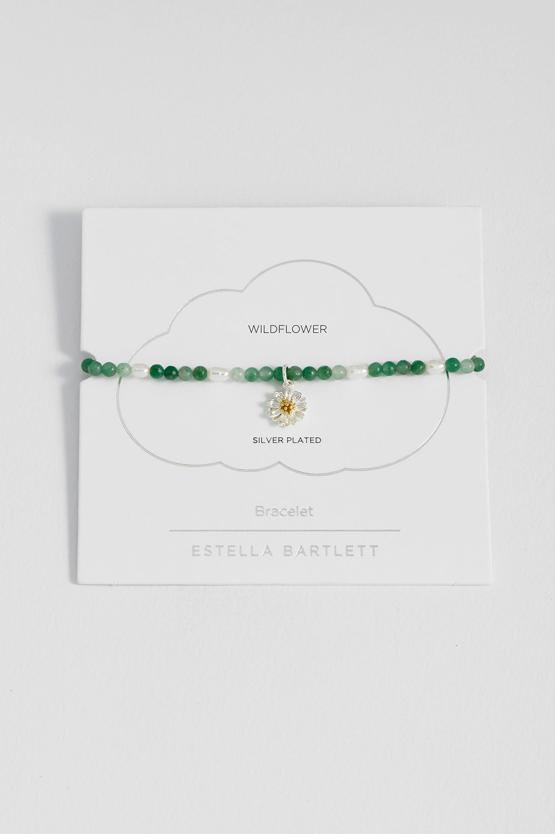 Green And Pearl Wildflower Bracelet