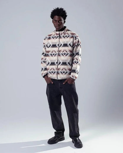 Lando Full Zip Jacket Off White Multico