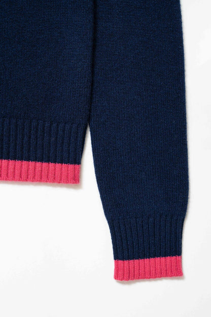 High Neck Cardigan w/ Color Cardigan