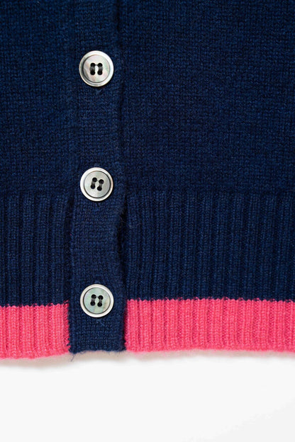 High Neck Cardigan w/ Color Cardigan