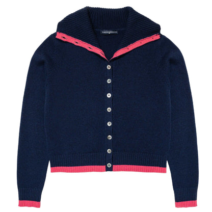 High Neck Cardigan w/ Color Cardigan