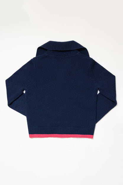 High Neck Cardigan w/ Color Cardigan