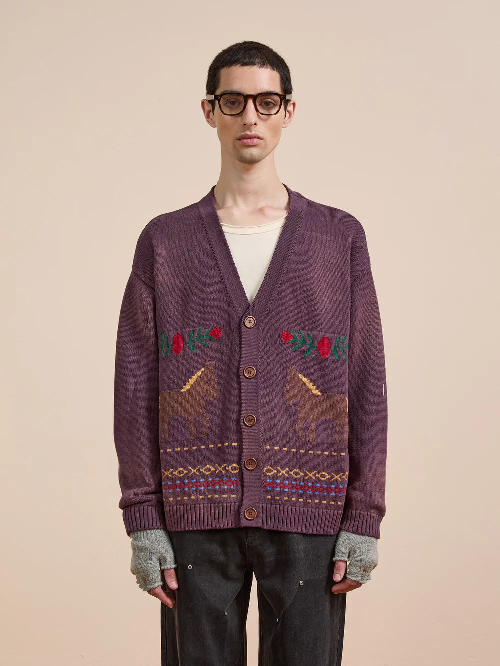 Horse Jacquard Cardigan