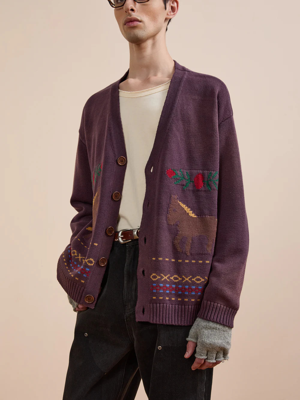 Horse Jacquard Cardigan