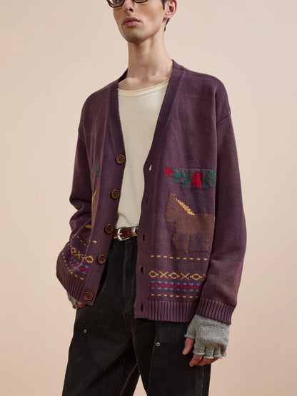 Horse Jacquard Cardigan